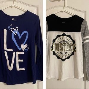 Girls justice long sleeve t shirts